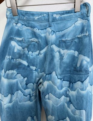 Tłumaczenie w postaci tłuszczu Żywy krawat Farbowany Denim Dolny krawat Farbowane dżinsy męskie