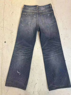 Vintage inspirowane farbą Design Splatter Denim Do dąbnego Edgy wygląd